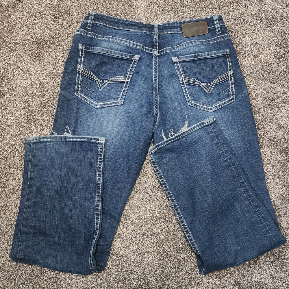Buckle Men's Straight Jeans in Dark Blue